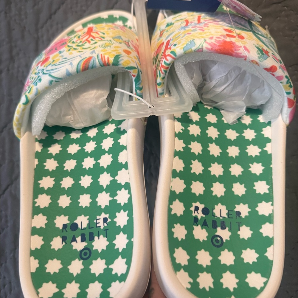 🏷️ Roller Rabbit x Target Adult Vacation/Star Geo Slide Sandals Size 7/8 - Picture 3 of 4